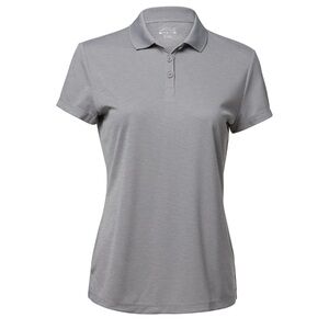 BCG Women’s M Tennis Solid Short Sleeve Polo Shirt Light Gray